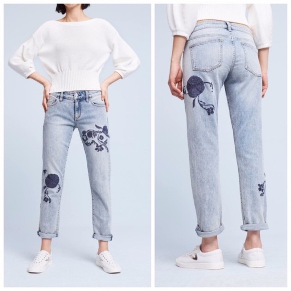 Anthropologie Denim - Anthro Pilcro Hyphen Embroidered High-Rise Jeans